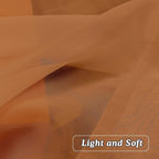 OVZME 2 Panels Solid Color Orange Sheer Curtains 96 Inches Long, Elegant Window - Image 5