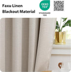 NICETOWN Thick Living Room Valances 24 inches Long, Farmhouse Grommet Faux - Image 4