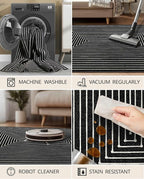 Latte&Fog 3x5 Entryway Rug Indoor, Modern Abstract Washable Area Rug, Boho Non - Image 5