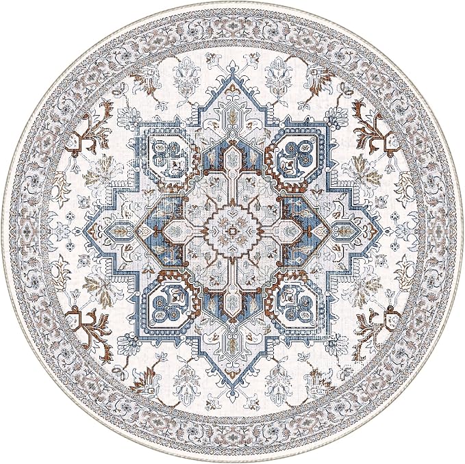 OPPODREAM Soft Round Rug 6ft, Neutral Washable Circle Rug 6ft - Image 8