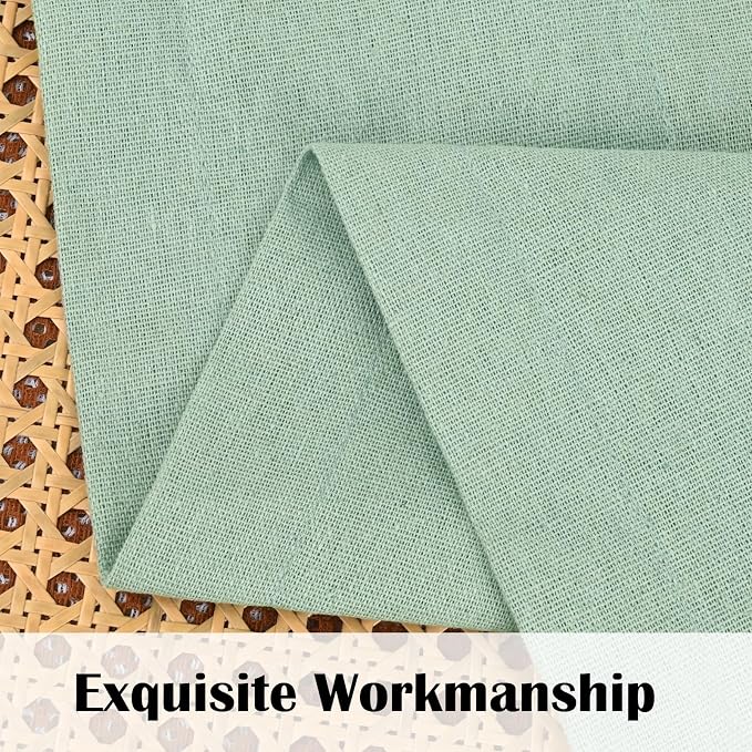 FRAMICS Boho Kitchen Curtains 36 Inch Length, Farmhouse Cotton Linen Tier - Image 4