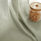 Linen Blend Sage Green Curtains 120 inch Length 2 Panels - Image 3