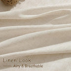 Cream Beige Linen Curtains for Living Room 126 Inches Long Light Filtering Semi - Image 4
