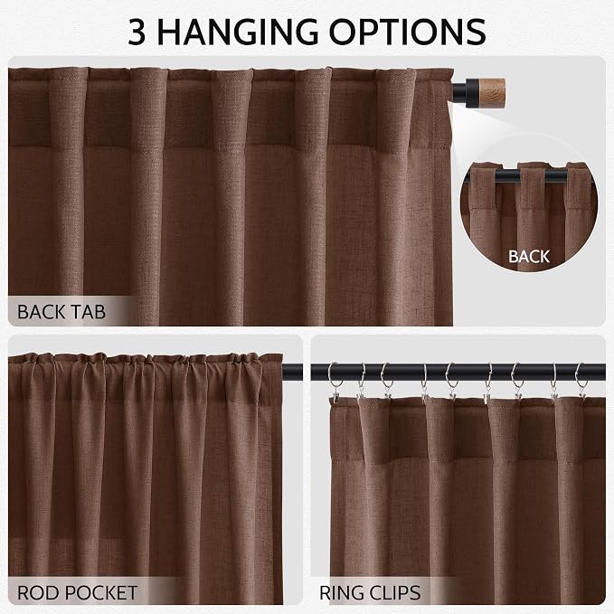 Nanspring Linen Curtains 108 Inches - Image 2
