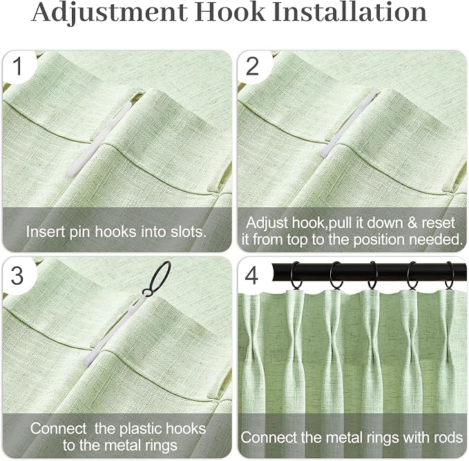 Sage Green Pinch Pleated 84 Inch Curtains - Image 6
