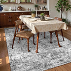 Washable Area Rug 4' x 6' Vintage Traditional Persian Mat - Image 3