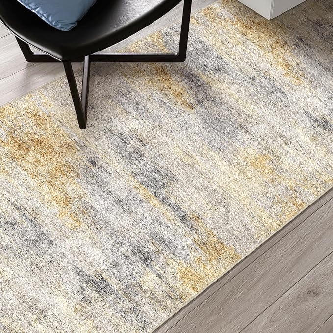 3x4 Washable Entryway Area Rug: Modern Abstract Small Runner Rug - Image 6