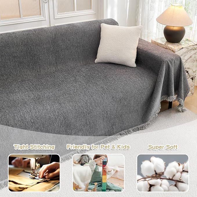 MYSKY HOME Couch Cover for Dogs, Washable Couch Covers, Non Slip Sofa Cover - Image 2