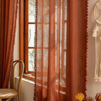 MYSKY HOME Door Curtains for Closet Doorways, 72 Inches Long Sheer Light - Image 5