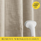 NICETOWN Taupe 100% Blackout Linen Curtains 72 inch Long Burg, Farmhouse Thick - Image 7
