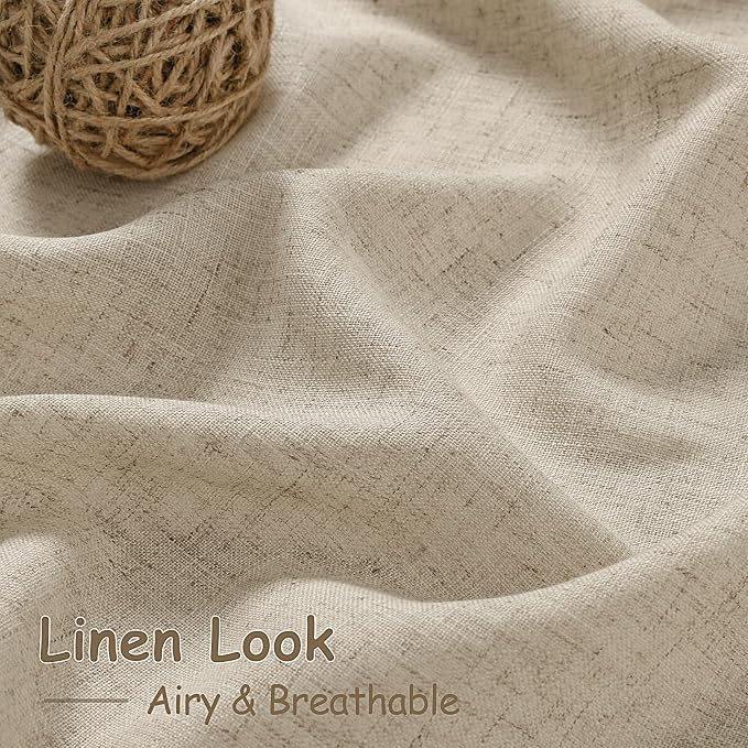Taupe Burlywood Linen Curtains for Living Room 94 Inches Long Light Filtering - Image 4