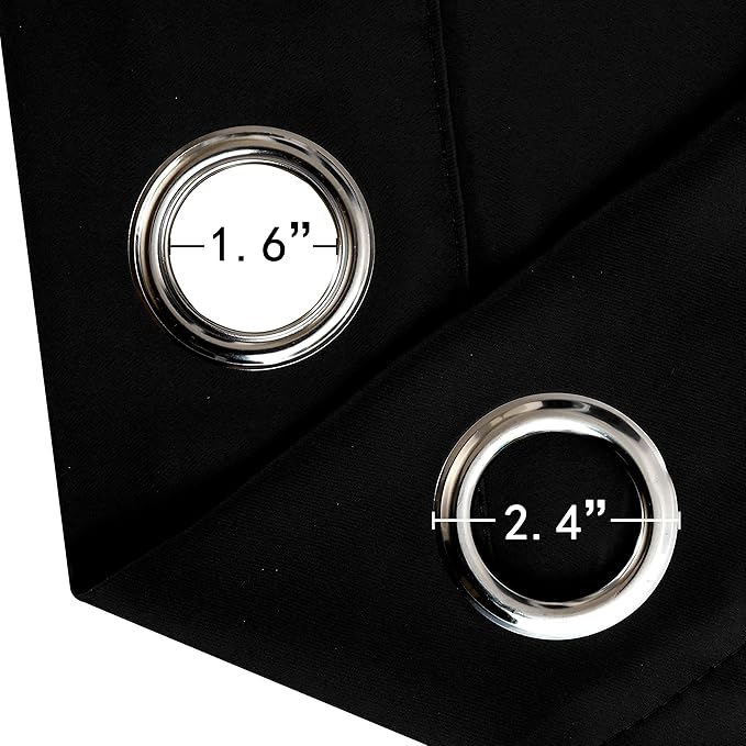 LEMOMO Black Thermal Blackout Curtains/38 x 84 Inch/Set of 2 Panels Room - Image 5