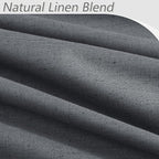 Guken Blazer Grey 100% Blackout Linen Curtains 120 Inch Length 2 Panels Set - Image 3