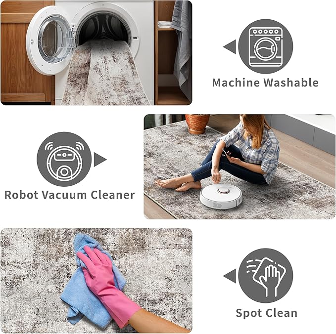 3x10 Washable Runner Rug for Hallway: Non Slip Runners Rugs Easy-to-Clean - Image 4