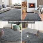 10X14 Large Shag Area Rugs for Living Room Bedroom, Big Soft Purple Fluffy Rug - Image 7