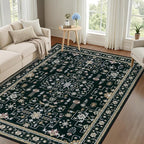 4x6 Area Rugs for Living Room: Washable Rug Soft Vintage Boho Medallion Carpet - Image 9