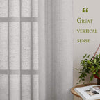 NICETOWN Linen Textured Semi Sheer Curtains 63 inches Length, Eyelet Top - Image 5