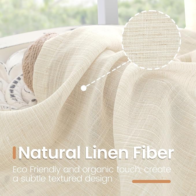 BGment 108 Inches Long Linen Curtains - Image 3
