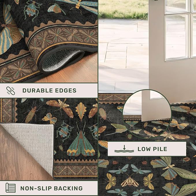 Green and Black 3x12 Long Runner Rugs - Image 4