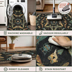 2x7 Black Non Slip Entryway Runner Rug, Boho Washable Runner - Image 4