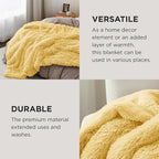 Bedsure GentleSoft Fluffy Yellow Throw Blanket, Room Decor Yellow Gifts - Image 4