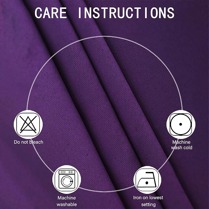 LEMOMO Blackout Curtains 66 x 84 inch/Purple Curtains Set of 2 Panels/Thermal - Image 4