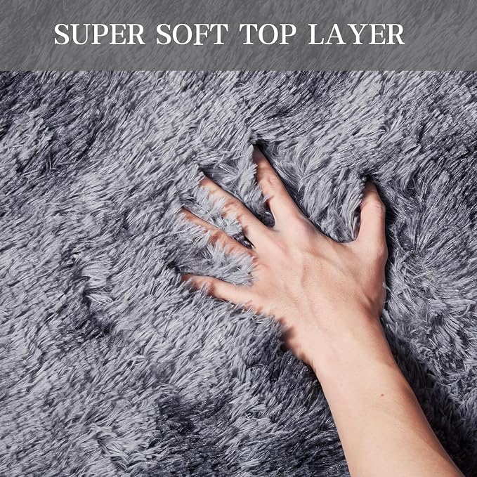 Large Area Rugs for Living Room, 6x9 Feet Fluffy Shag Fuzzy Plush Soft Bedroom - Image 4