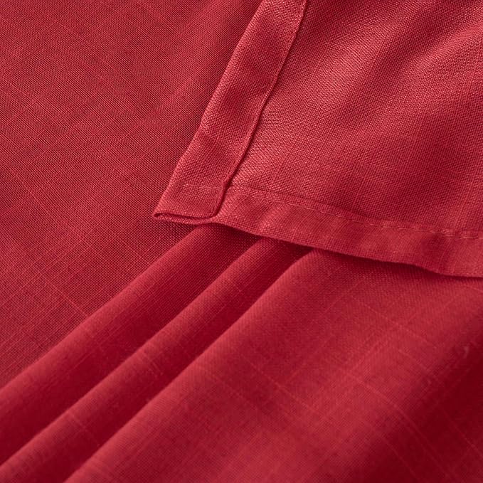 BGment Red Linen Curtains 84 Inch Length 2 Panels Set - Image 8