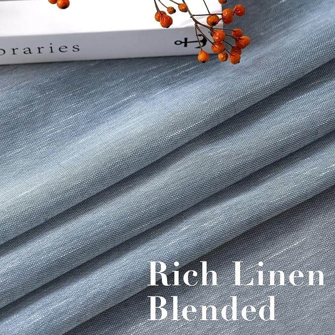 H.VERSAILTEX Linen Curtains Nickel Grommet Natural Linen Semi-Sheer Curtains 2 - Image 4