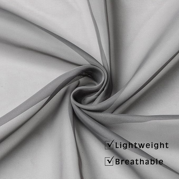 OWENIE Gray Sheer Curtains, Sheer Curtains 63 inch Length 2 Panels Set - Image 7