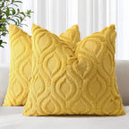 decorUhome Summer Throw Pillow Covers 18x18 Inch Set of 2, Soft Plush Faux Wool by decorUhome
