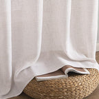 MIULEE White Linen Curtains 84 Inch Length - Image 7