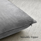 GIGIZAZA 24x24 Velvet Pillow Covers Set of 2, Dark Grey Big Square Throw - Image 4