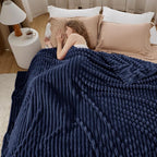 Bedsure GentleSoft Navy Blue Fleece Blanket - Image 4