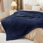 Bedsure GentleSoft Navy Blue Fleece Blanket - Image 6