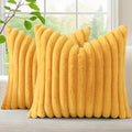 decorUhome Summer Cozy Faux Fur Throw Pillow Covers 26x26 Set of 2 Decorative by decorUhome