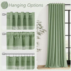 Guken 100% Blackout Linen Curtains 100 Inch Length 2 Panels Set - Image 6