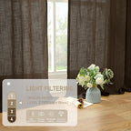 LAMIT Dark Brown 78 inch Linen Curtains - Image 4