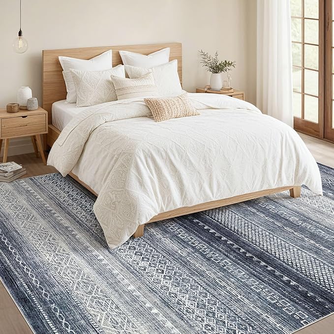 Nakagishi 10x12 Area Rug Living Room: Washable Boho Large Neutral Modern Soft - Image 5