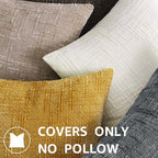 decorUhome Dark Grey Chenille Throw Pillow Covers 18x18 Set of 2 Textured Soft - Image 8