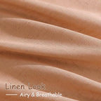 Nanspring Peach Quartz Linen Curtains 120 Inch Length 2 Panel Set Back Tab Loop - Image 4