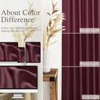 Burgundy Linen Curtains 63 Inches Long 2 Panel Sets - Image 3