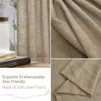 LAMIT Taupe Linen Curtains for Living Room 84 inch Length 2 Panels, Light - Image 6