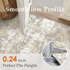 PureCozy Beige Area Rug 3x5 Machine Washable Modern Abstract Office Carpet - Image 5