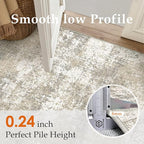 PureCozy Beige Area Rug 2x3 Machine Washable Modern Abstract Entryway Carpet - Image 3