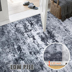 2.6'x8' Runner Rug Washable Rug;Modern Abstract Soft Thin Runner Rug Black - Image 7