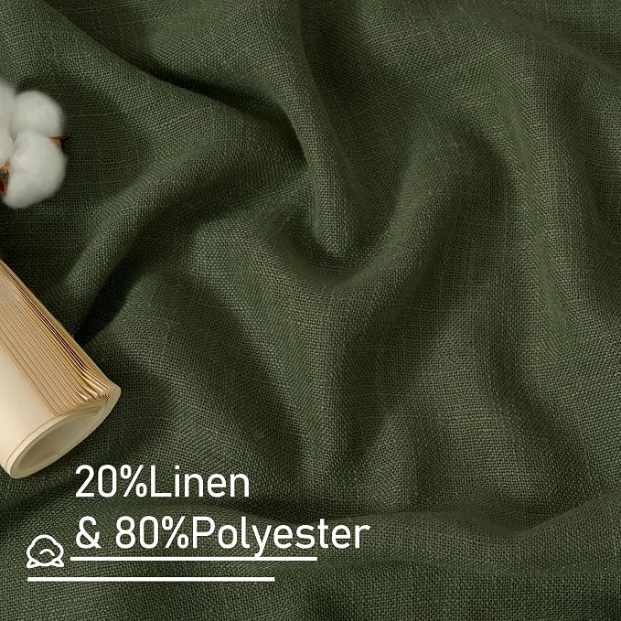 LAMIT Semi Sheer Window Linen Curtains 54 Inch Length, Light Filtering Panels - Image 3