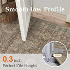 6x9 Washable Area Rug for Living Room Bedroom Vintage Rust Red Carpet Soft Low - Image 5
