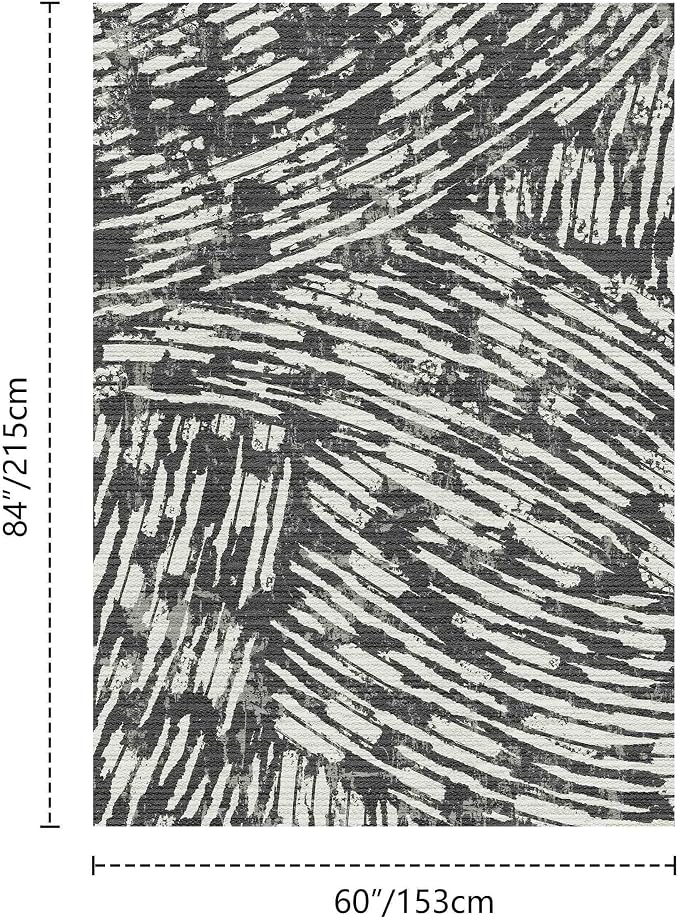 Latte&Fog 5x7 Area Rugs for Living Room Bedroom, Modern Abstract Washable Rug - Image 2
