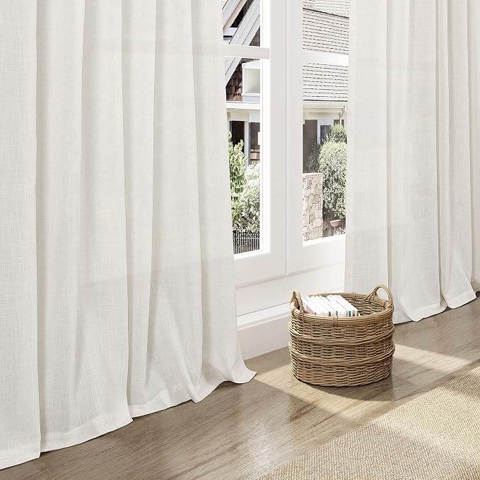 Cream Linen Curtains 90 inches Long - Image 5